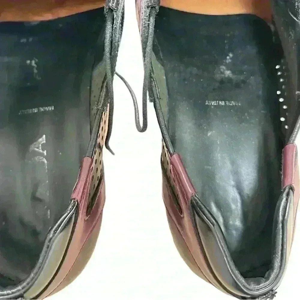 Prada Perforated Leather Bowling  Shoes Vintage 2000 - Picture 6 of 7